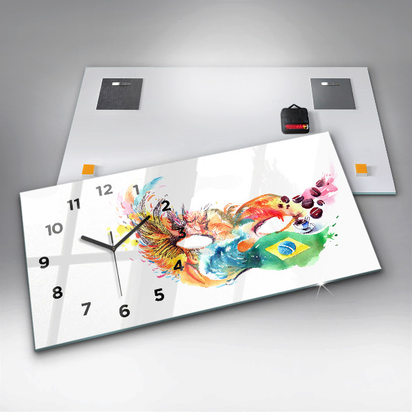 Horloge rectangulaire horizontale Culture - Drapeau brésilien