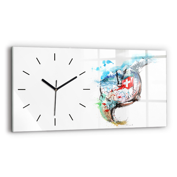 Horloge rectangulaire horizontale montre suisse