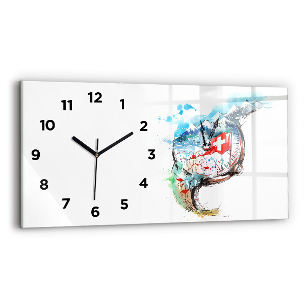 Horloge rectangulaire horizontale montre suisse