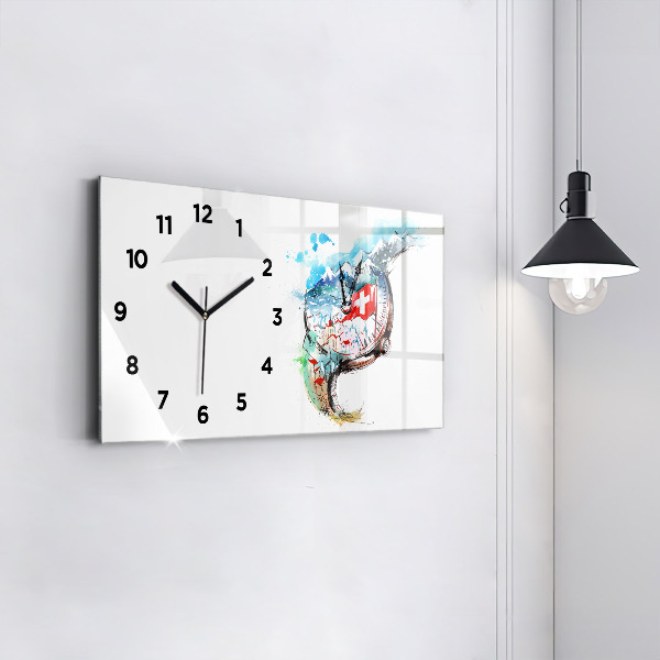 Horloge rectangulaire horizontale montre suisse