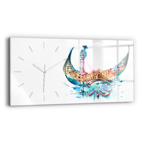 Horloge rectangulaire horizontale Italie - Gondole vénitienne