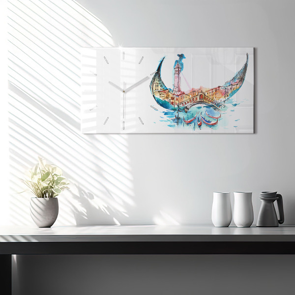 Horloge rectangulaire horizontale Italie - Gondole vénitienne