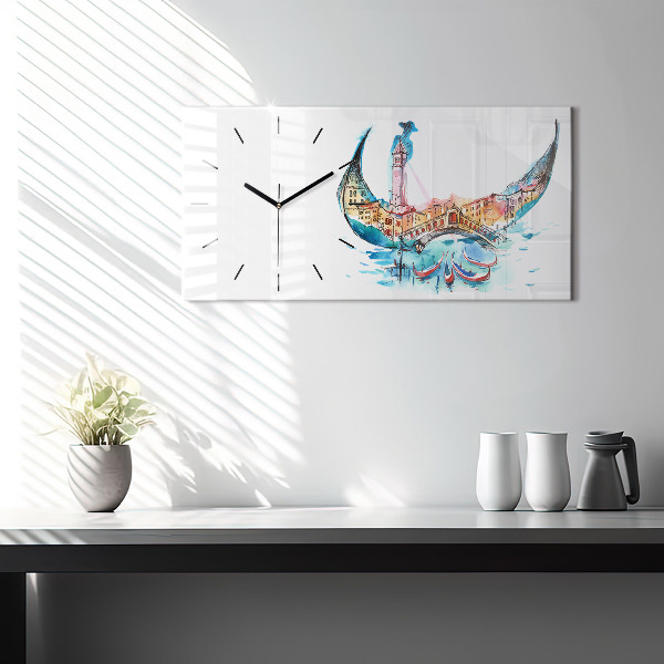 Horloge rectangulaire horizontale Italie - Gondole vénitienne