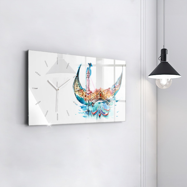 Horloge rectangulaire horizontale Italie - Gondole vénitienne