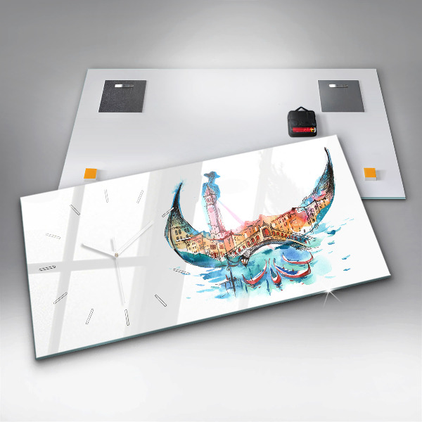 Horloge rectangulaire horizontale Italie - Gondole vénitienne