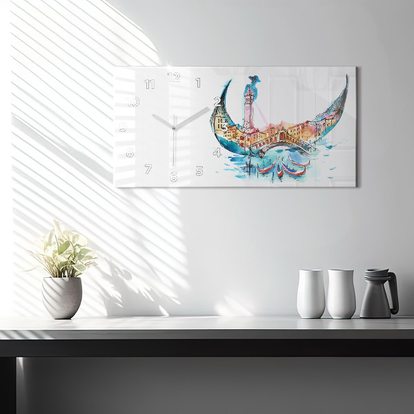Horloge rectangulaire horizontale Italie - Gondole vénitienne