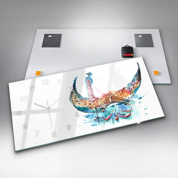 Horloge rectangulaire horizontale Italie - Gondole vénitienne