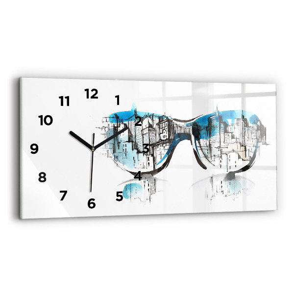 Horloge rectangulaire horizontale Ville à lunettes