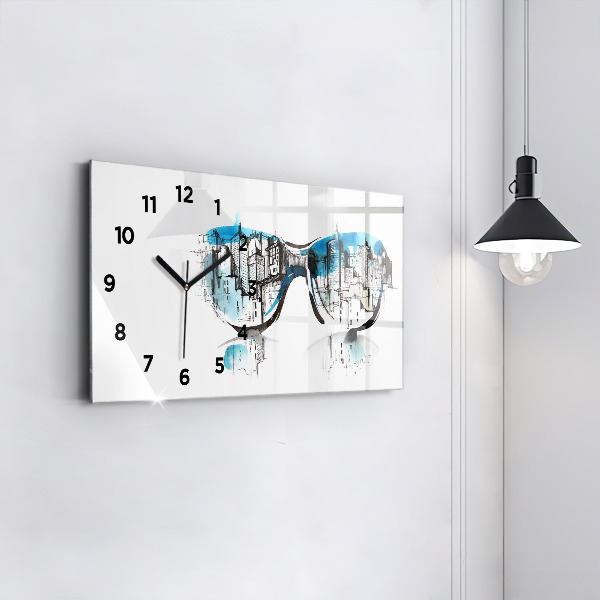 Horloge rectangulaire horizontale Ville à lunettes