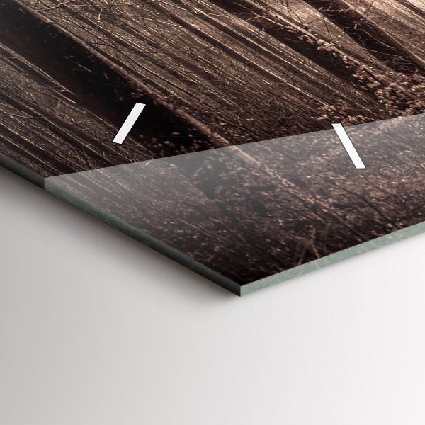 Horloge rectangulaire horizontale Chemin forestier en sépia