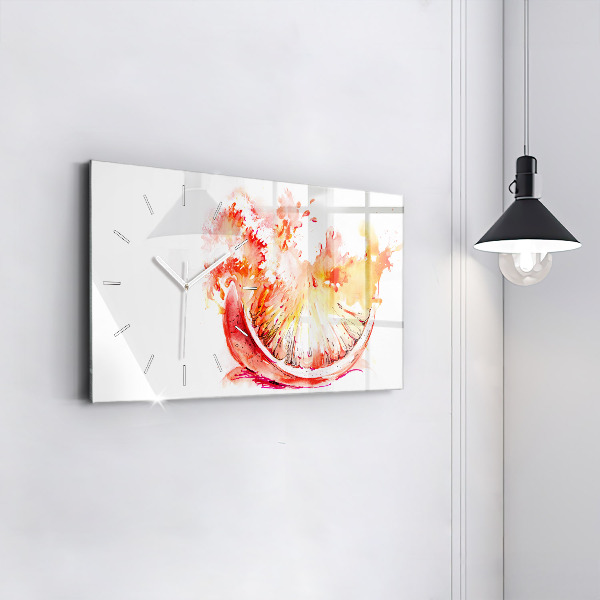 Horloge rectangulaire horizontale Peint en orange