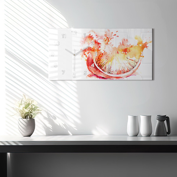 Horloge rectangulaire horizontale Peint en orange