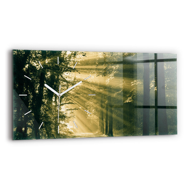 Horloge rectangulaire horizontale Forêt des rayons du soleil