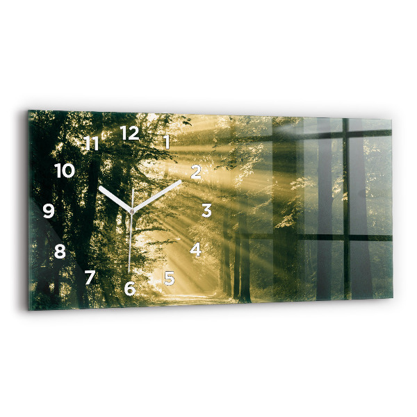 Horloge rectangulaire horizontale Forêt des rayons du soleil