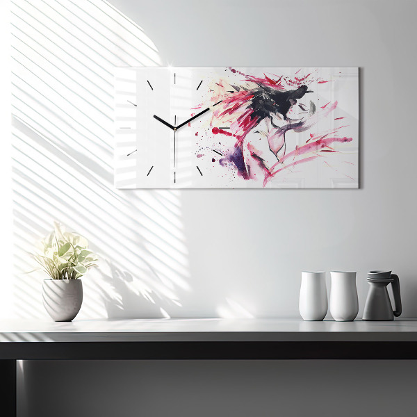 Horloge rectangulaire horizontale 'L''abstraction des amoureux'