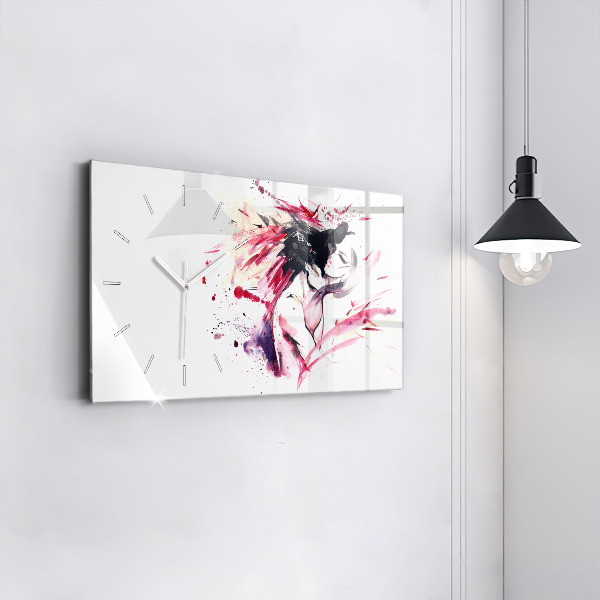 Horloge rectangulaire horizontale 'L''abstraction des amoureux'