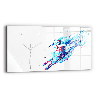 Horloge rectangulaire horizontale Skieur