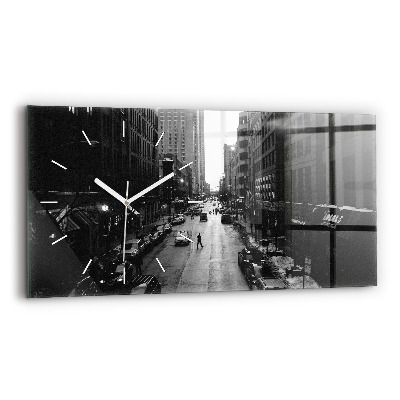 Horloge rectangulaire horizontale Les rues de la ville de Chicago