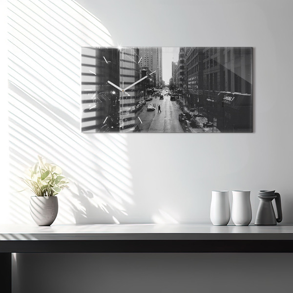 Horloge rectangulaire horizontale Les rues de la ville de Chicago
