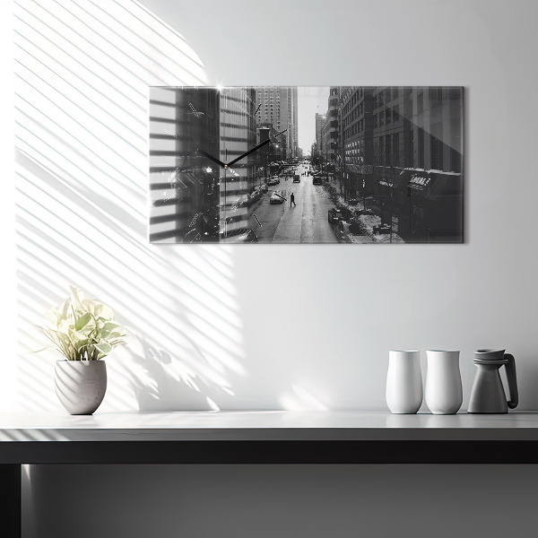 Horloge rectangulaire horizontale Les rues de la ville de Chicago