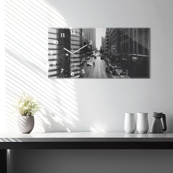 Horloge rectangulaire horizontale Les rues de la ville de Chicago
