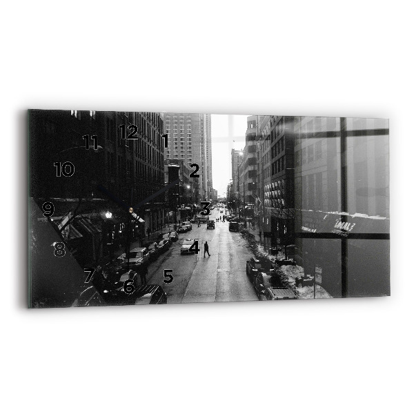 Horloge rectangulaire horizontale Les rues de la ville de Chicago