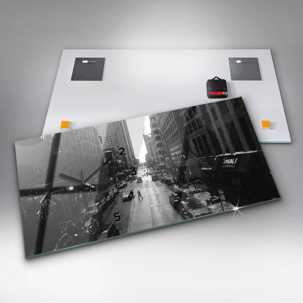 Horloge rectangulaire horizontale Les rues de la ville de Chicago