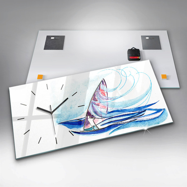 Horloge rectangulaire horizontale Planche de surf