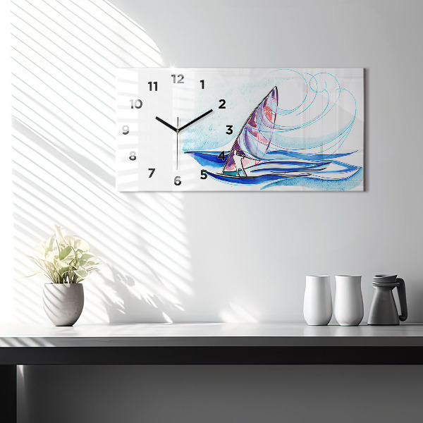 Horloge rectangulaire horizontale Planche de surf