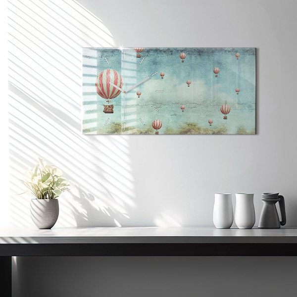 Horloge rectangulaire horizontale Ballons