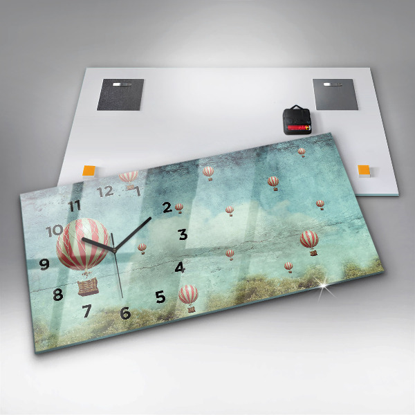 Horloge rectangulaire horizontale Ballons