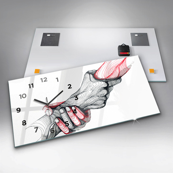 Horloge rectangulaire horizontale Se tenir la main