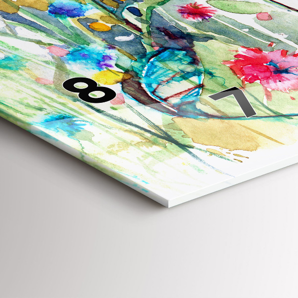 Horloge rectangulaire horizontale Coquelicots dans le pré