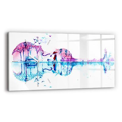 Horloge rectangulaire horizontale Lac du parc Cello