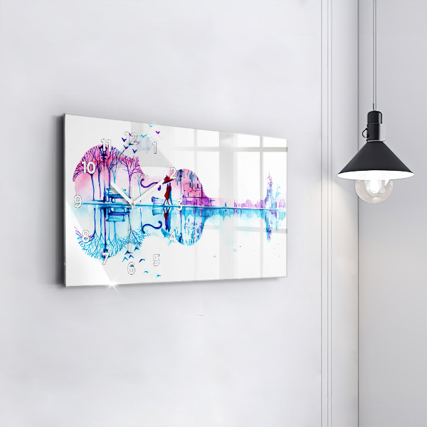 Horloge rectangulaire horizontale Lac du parc Cello