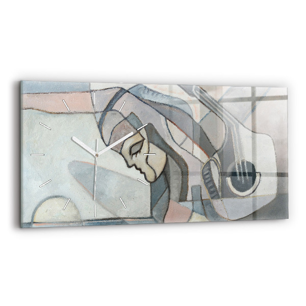 Horloge rectangulaire horizontale Peinture abstraite