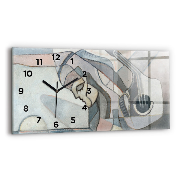 Horloge rectangulaire horizontale Peinture abstraite