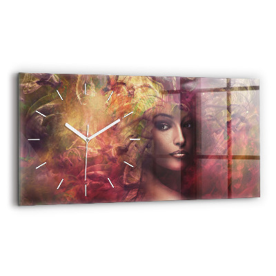 Horloge rectangulaire horizontale 'Portrait d''une femme'