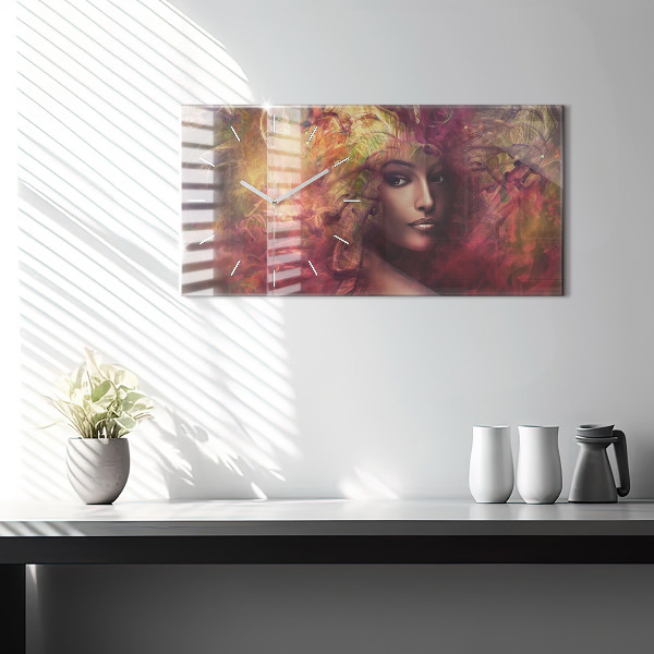 Horloge rectangulaire horizontale 'Portrait d''une femme'