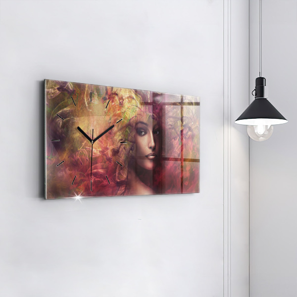 Horloge rectangulaire horizontale 'Portrait d''une femme'