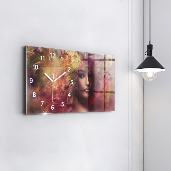 Horloge rectangulaire horizontale 'Portrait d''une femme'
