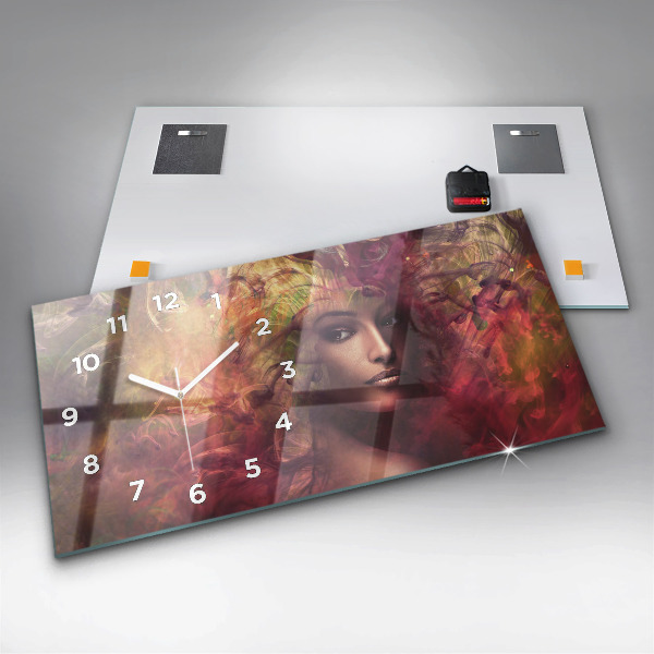 Horloge rectangulaire horizontale 'Portrait d''une femme'