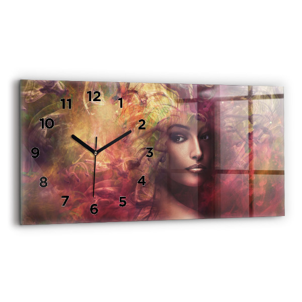 Horloge rectangulaire horizontale 'Portrait d''une femme'