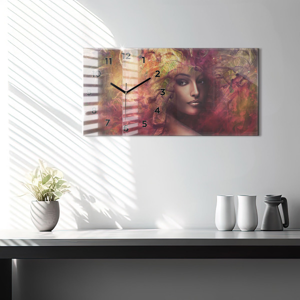 Horloge rectangulaire horizontale 'Portrait d''une femme'