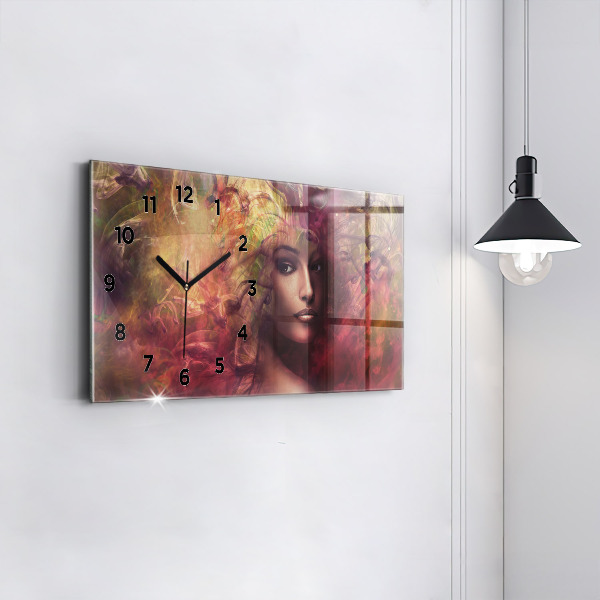 Horloge rectangulaire horizontale 'Portrait d''une femme'