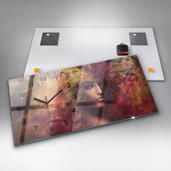 Horloge rectangulaire horizontale 'Portrait d''une femme'