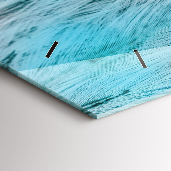 Horloge rectangulaire horizontale plumes colorées