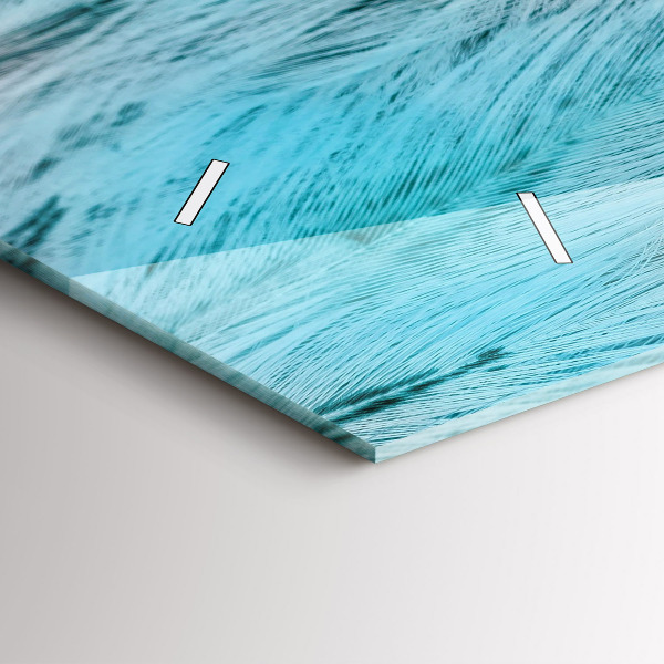 Horloge rectangulaire horizontale plumes colorées