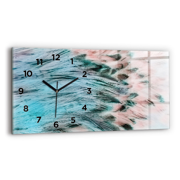 Horloge rectangulaire horizontale plumes colorées