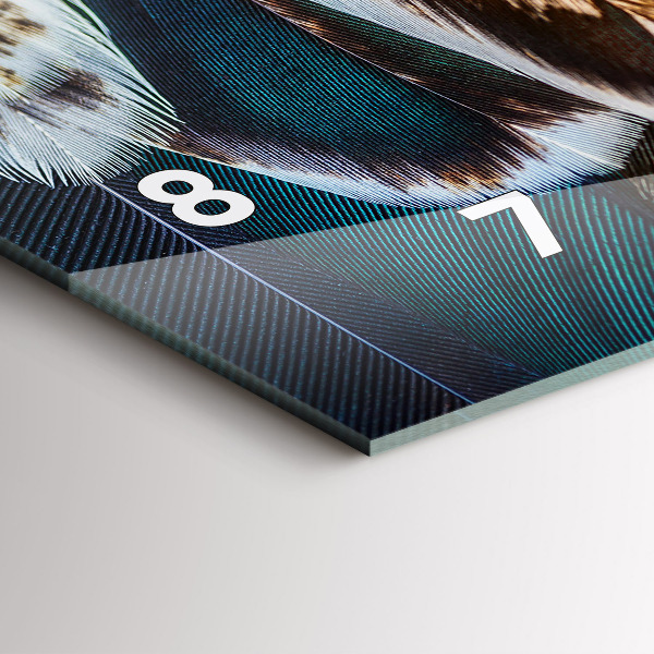 Horloge rectangulaire horizontale 'Plumes d''oiseaux marron clair'